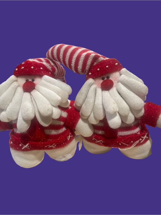 Other - Pair of Red & White Plush Santa Figurines